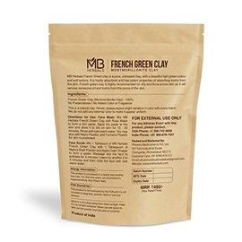 MB Herbals Arcilla Verde Francesa 1 Lb | 16 Oz (Una Libra) | Arcilla Montmorillonita 100% Pura | Para Mascarillas Faciales Y Elaboración De Jabón