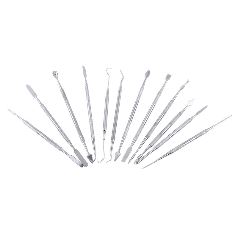 12pcs Stainless Steel Double Sided Wax Carving Tool Kit Set