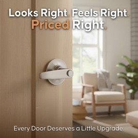 Copper Creek DL1231SS Daley Push Button Privacy Door Lever, Satin Stainless