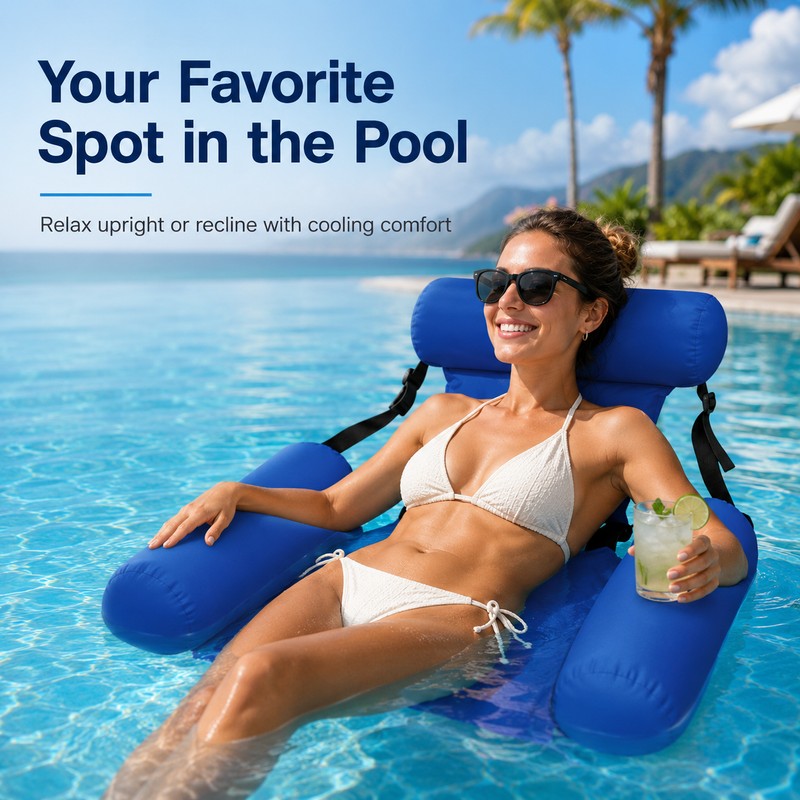 Inflatable Pool Hammock Float for Adults – Adjustable Water Lounge