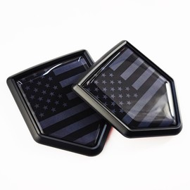 Newperlite All Black US American Flag Decal Sticker Car Emblem USA Flag Car Decoration Accessories Chrome Shield for Truck Vehicles Cars, 2 Pack