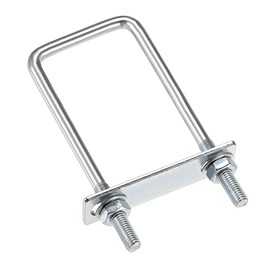 sourcing map M8 Square U-bolt Square U-bolt U-bolts U-bolts 2 inch (50 mm) inner width 150 mm length with nut frame and fasteners, carbon steel