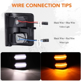 OGATOO Smoked Mirror Lights, Amber/White Running Turn Signal Side Indicator Marker Towing Lens Compatible with 2008-2016 Ford F250 F350 F450 F550 Super Duty Factory Towing Mirror Models ONLY(2 Pcs)