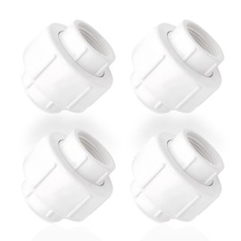 JUUJCH 1/2 inch PVC Female Thread Union,Connectors Female Thread Coupling Adapter,Coupling Furniture Grade,Fit for Water Systems,Pool,indoor Plumbing,4Pcs