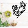 LIYOUYA Flower Love Heart Metal Wall Decor - Emotional Art