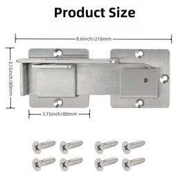 Pxoerzy Flip Gate Latch with Padlock Hole,Stainless Steel gate Latch for Fence, Heavy Duty Double gate Latch for Wooden Fence,Swing and Sliding Open Gate,Barn Door, Shed, Vinyl Fence, Yard