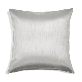 Aiking Home Solid Faux Silk Euro Sham/Pillow Cover, Zipper Closure, 26 by 26 Inches, Silver