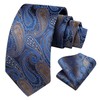 Hisdern Men's Tie Floral Paisley Wedding Business Tie Handkerchief &