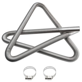 FanPaYY Exhaust Hose for Power Generator 200 cm, Car Stainless Steel Exhaust Pipe 25 mm with Two Stainless Steel Clips for Diesel Heating, Diesel Heating Exhaust Pipes