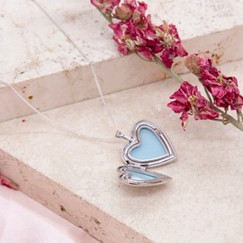 Tuscany Silver Women's Sterling Silver Etched Detail Cubic Zirconia Heart Locket 25PG Necklace of Length 46cm