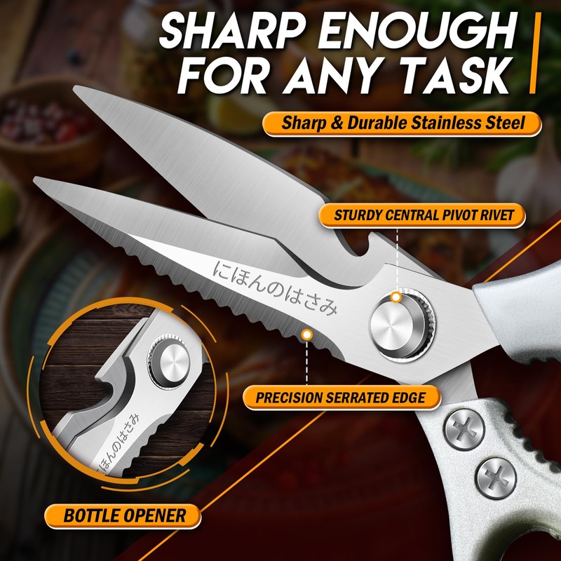 DRAGON RIOT Kitchen Shears, 2-Pack Kitchen Scissors, Gold Meat Cooking