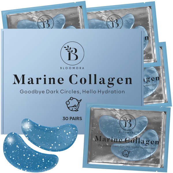 BLOOMORA Under Eye Gel Patches - Marine Collagen Under Eye