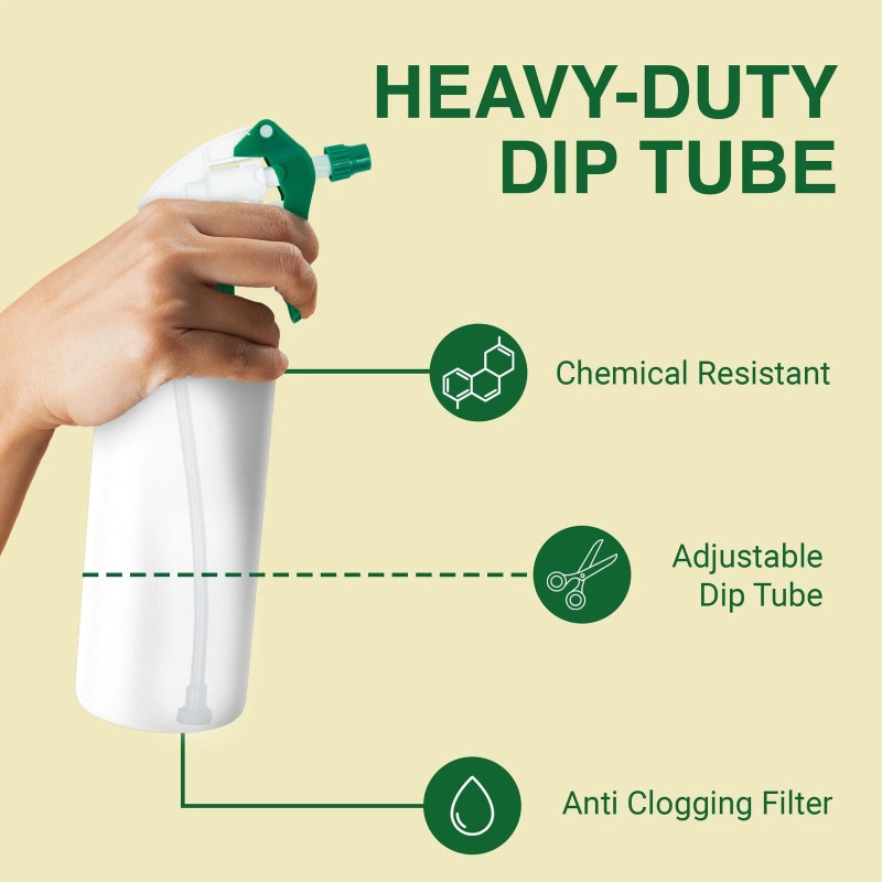 Heluva Green Spray Bottle Nozzle Replacement, Bottle Tops Only -