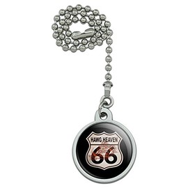 GRAPHICS & MORE Hawg Heaven Route 66 Highway Hog Biker Motorcycle Ceiling Fan and Light Pull Chain