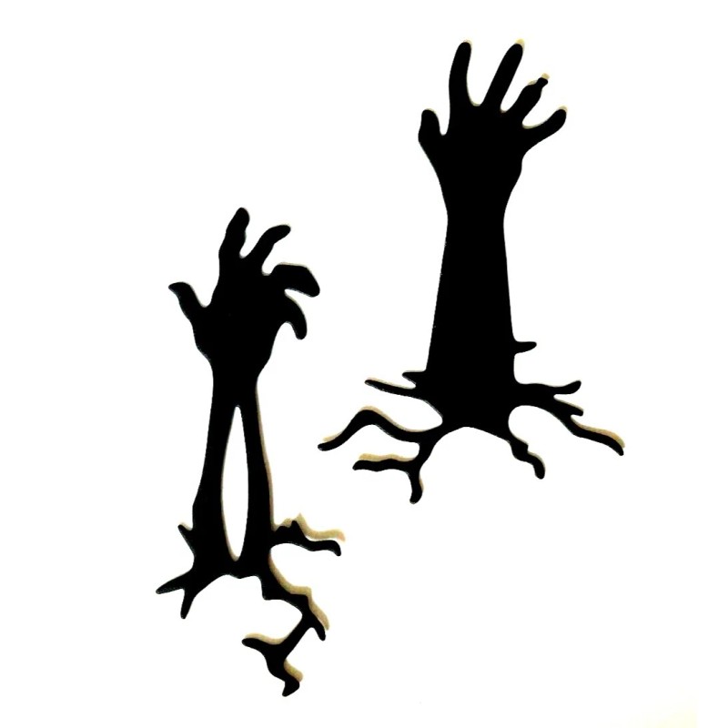 Silhouette 12 ZOMBIE HANDS BREAKING THROUGH THE GROUND, CREEPY SILHOUETTE