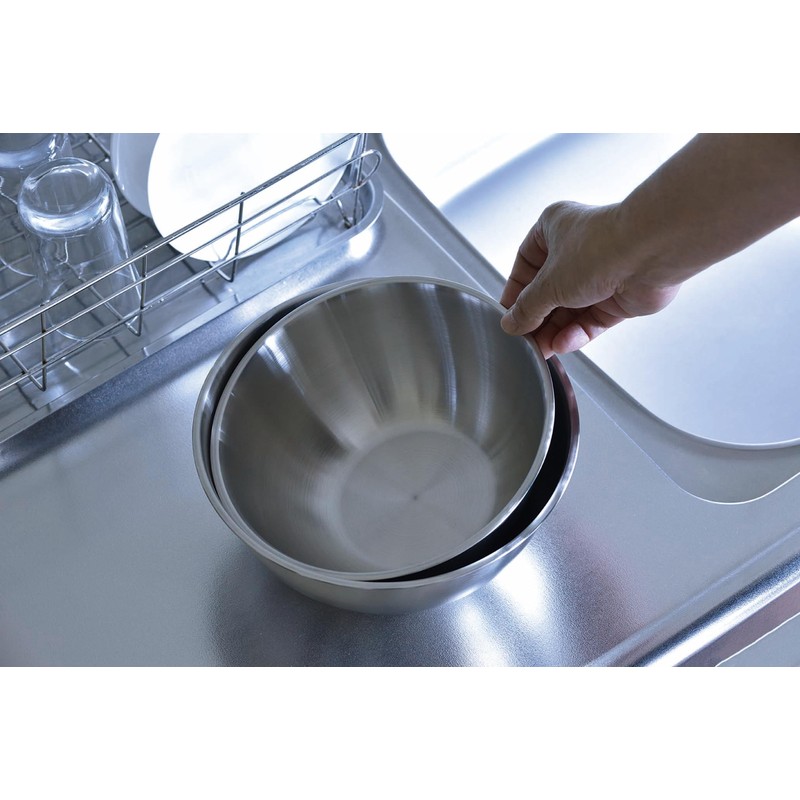 カクセー ボウル ステンレス セット 直径20㎝ 直径18cm 熱伝導性 ミドルサイズ スタッキング 収納しやすい