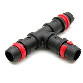 DOJA Barcelona 16 mm T-piece irrigation, pack of 25, T-hose connector for drip irrigation, diameter 16 mm, with safety ring, accessories for garden hose, garden irrigation