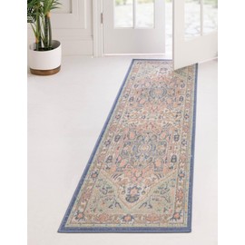 Unique Loom Whitney Collection Area Rug - Milano (2' 7" x 12' Runner, Multi/ Blue)
