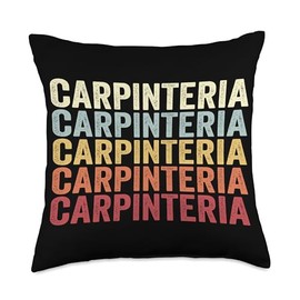 Carpinteria California Carpinteria CA Retro Vintage Text Throw Pillow, 18x18, Multicolor