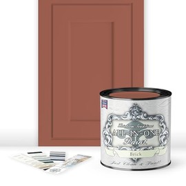 Heirloom Traditions ALL-IN-ONE Paint, Brick (burnt cinnamon), Quart - Durable cabinet and furniture paint. Built in primer and top coat, no sanding needed. Includes our 30 featured color card.