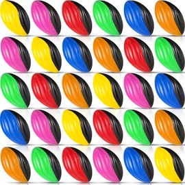 Jerify 30 Pack Mini Footballs Bulk 5 Inch Spiral Foam Football Small Toy Footballs Soft Sports Footballs for Indoor Outdoor Kids Football Play Game Party Supplies