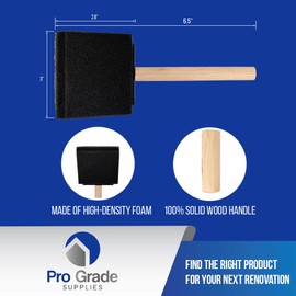 Pro Grade - Foam Brushes - 3 Inch - 36 Piece Poly Foam Brush Set