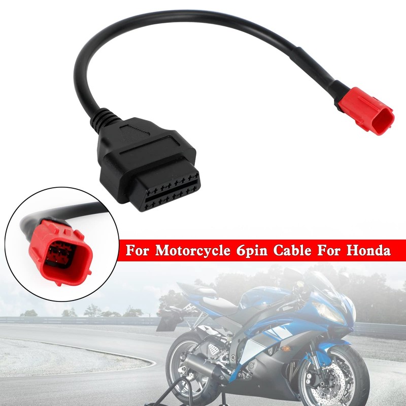 Frezon OBD2 Motorcycle Cable Fit For Honda 6 Pin Plug