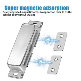 Nivofu Magnetic Door Catch for Cupboard, 2 Pack Door Magnets Stainless Steel Drawer Magnet Small Cabinet Door Magnetic Catches Latches for Kitchen Wardrobe Magnets Door Closers Cabinet Magnet Closure