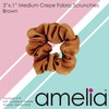Amelia Beauty | 3in Brown Crepe Scrunchies | Soft, Gentle