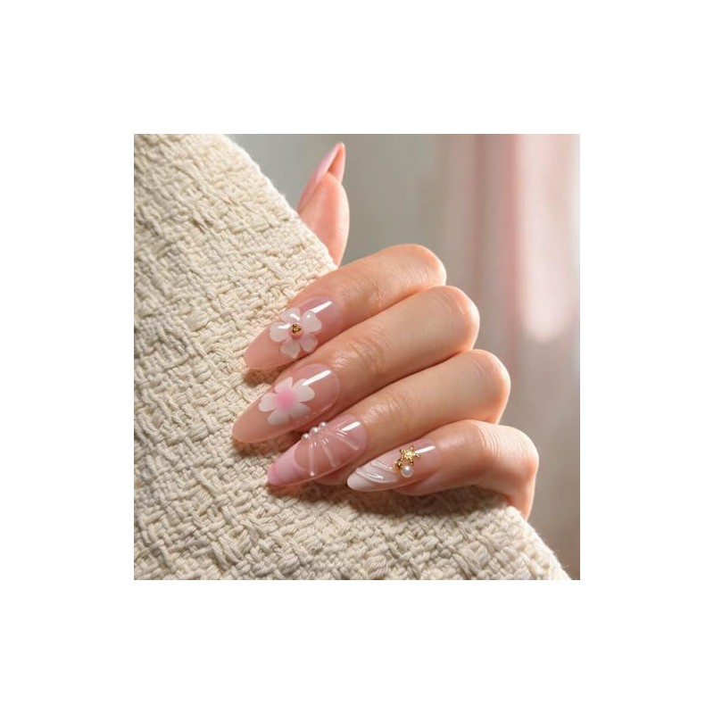 Uñas postizas, 6 paquetes (144 piezas) Set de uñas cortas