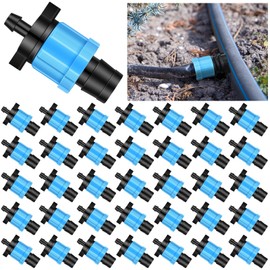 Frienda 100 Pcs Drip Tape Connector Fittings, Locks 1/4" Barb for 5/8" Drip Irrigation Fitting Kit Irrigation Tubing Connectors Tools Coupling Barbed Locking Fitting (Blue)