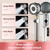 Filtered Shower Head with Handheld, Ion Shower Drops Heads with