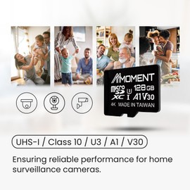 【2-Piece Set】MMOMENT 128 GB MicroSDXC Card U3 / A1 / V30 / with SD Adapter (Max Read Speed 100 MB/s)