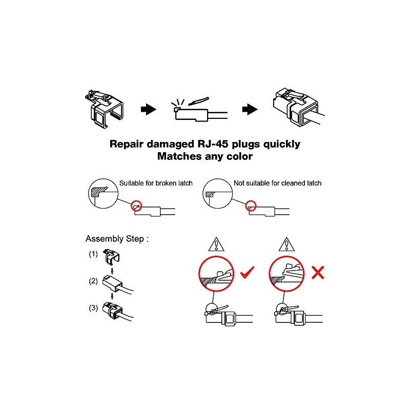 Construct Pro RJ-45 Fácil Plug para reparación de Cat5e y