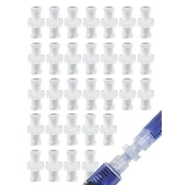 30pcs Luer Lock Connector Kit, Syringe Adapter, PP Syringe Transfer Joint, Luer Lock to Luer Lock Coupler for Liquid Transfer
