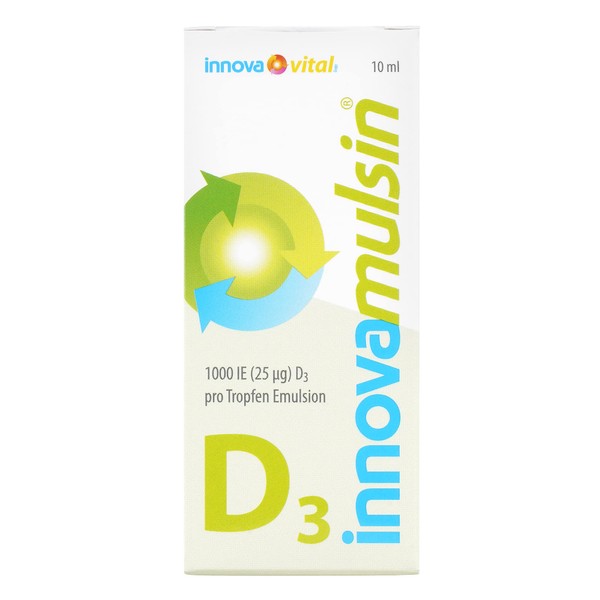 innova Mulsin® D3, premium preparation vitamin D3, 100% bioavailability as emulsion, intake in drop form, high dose German premium product, 100% money back guarantee