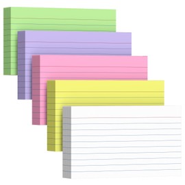 250 Count Index Cards 3 x 5 Inch, Heavyweight Colored Lined Note Cards Portable Ruled Flash Cards Perfect for Studying and Organizing, Note Taking Study Flashcards for Home, School and Office