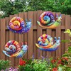 SUNREEK 4Pcs Metal Snail Wall Decor, Snail Outdoor Wall Art