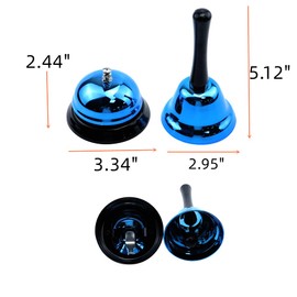 Tsnamay Blue Hand Bell and Call Bell,Metal Hand Rattles Hand Bell for Reminder Serve Service Bell Class Bell Game Bell