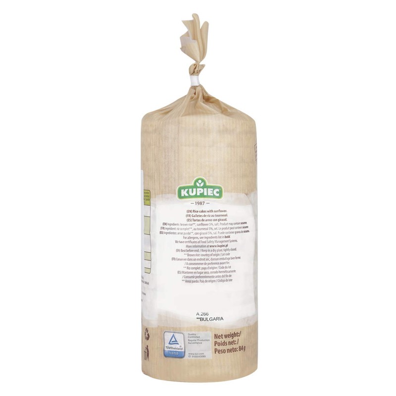 KUPIEC Sunflower Seeds Thin Rice Cakes, 84 GR