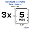 Avery Big Tab Insertable de plástico Separadores, 3 juegos de
