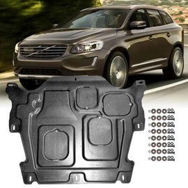 Front Engine Splash Shield for Volvo XC60 2010 2011 2012 2013 2014 2015 2016 2017 Engine Guards Suitable for XC60 Under Engine Cover Mud Flaps Directly Replace Original One Black