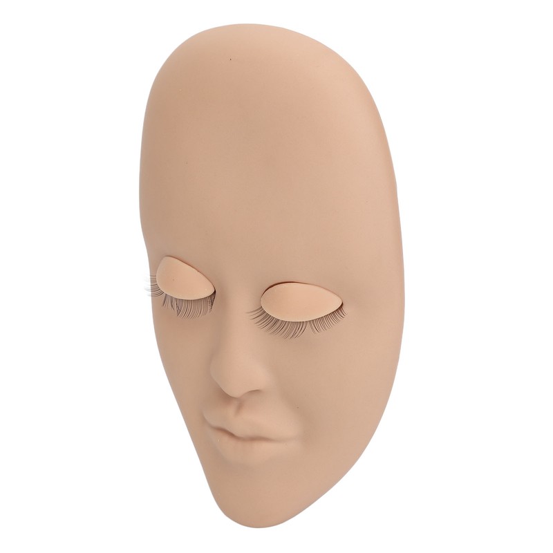 Eyelash Extension Mannequin Head with 6 Pair Replacement Eyelids Soft
