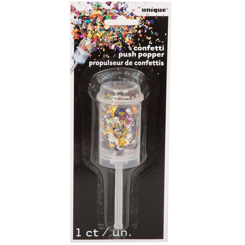 Multicolor Foil Confetti Push Popper - 1 Pc. - Perfect