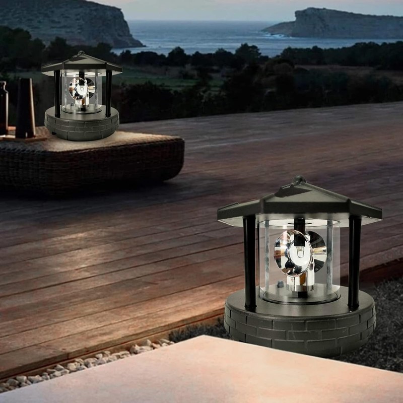 tifoss Solar Powered Rotating Lighthouse 360 Degree Rotating Lamp with