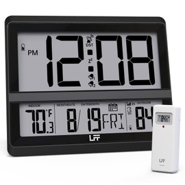 TEMU Atomic Clock Large Display Black