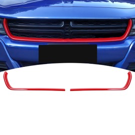 PDKLIN for Charger Grille Insert Trim Cover for Dodge Charger 2015-2023 Red Exterior Accessories 2pcs