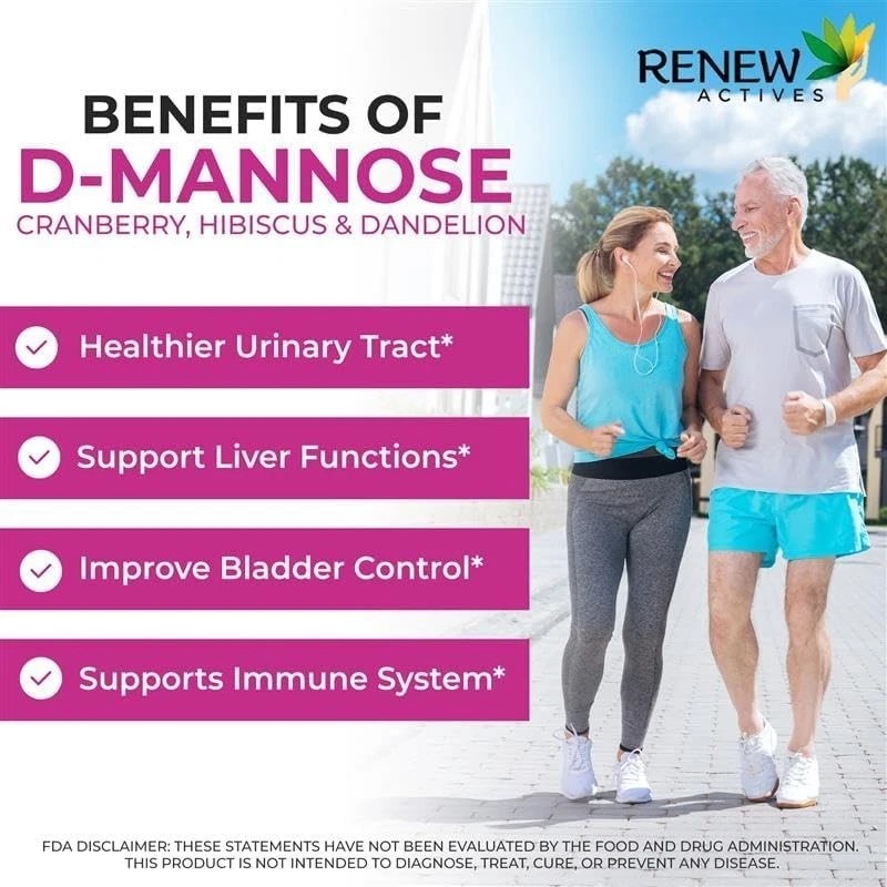 Renew Actives High Potency D-Mannose & Cranberry Complex 1000MG per