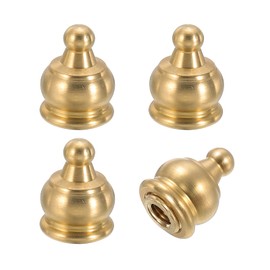 PATIKIL 14.5 x 19mm Lamp Finials Caps Knob, 4 Set Solid Brass Lamp Shade Top Decoration Screw Cap Nuts with Brass Reducing Adapter for Table Lamps Floor Lamps