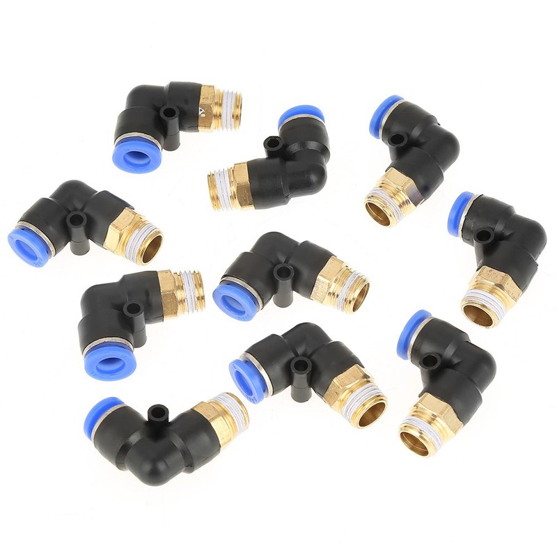 Akozon 10pcs 8mm Pneumatic Quick Connector Pneumatic Elbow Quick Connector
